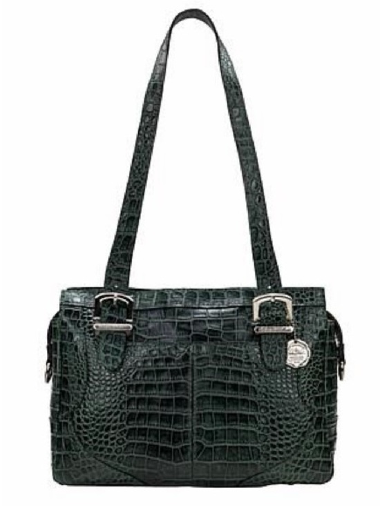 Patricia Nash Handbags - Patricia Nash Emerald Green Croc Embossed Helmsley Satchel